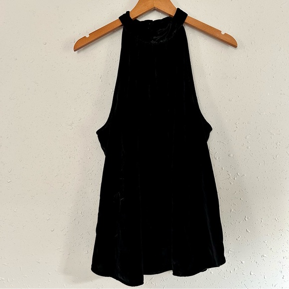 LOFT Tops - NWT Loft Black Velvet Halter Sleeveless Blouse XL